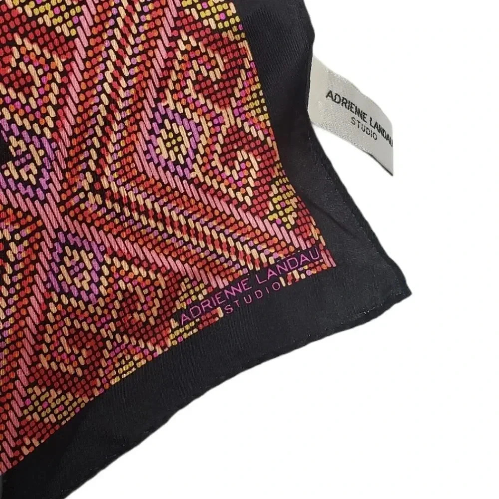 Adrienne Landau Geometric Pink Silk Wrap - Picture 3 of 3